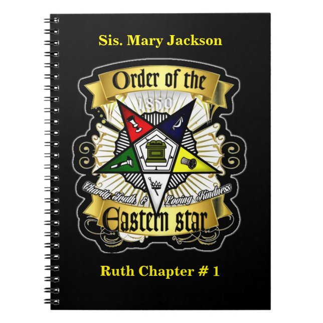 Order Of Eastern Star  Notebook (Front)