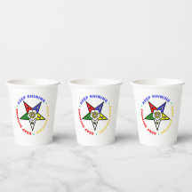 Order of Eastern Star Paper Cups
