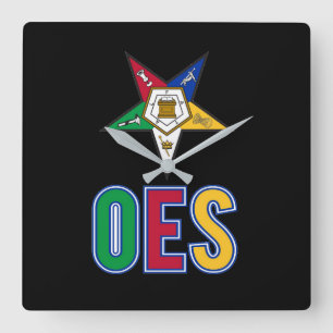 Order Of Eastern Star Square Wall Clock