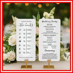 Order of Events Elegant Wedding Program Invitation