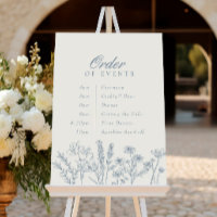 Order of Events Wedding Periwinkle Blue Wildflower
