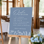 Order of Events Wedding Periwinkle Blue Wildflower Poster<br><div class="desc">Order of Events Wedding Periwinkle Blue Wildflower Poster</div>