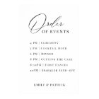 Order of Events Wedding Schedule Elegant Modern