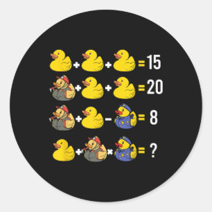 Order Of Operations Duckie Quiz Rubber Duck Math T Classic Round Sticker