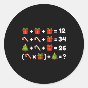 Order Of Operations Quiz Christmas Math Teacher 67 Classic Round Sticker