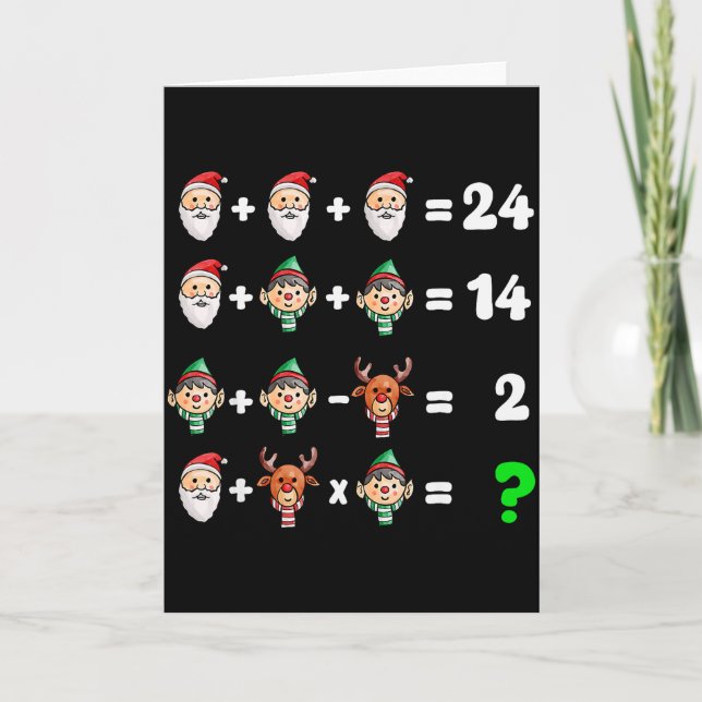 Order Of Operations Quiz Christmas Math Teacher Xm Card (Front)