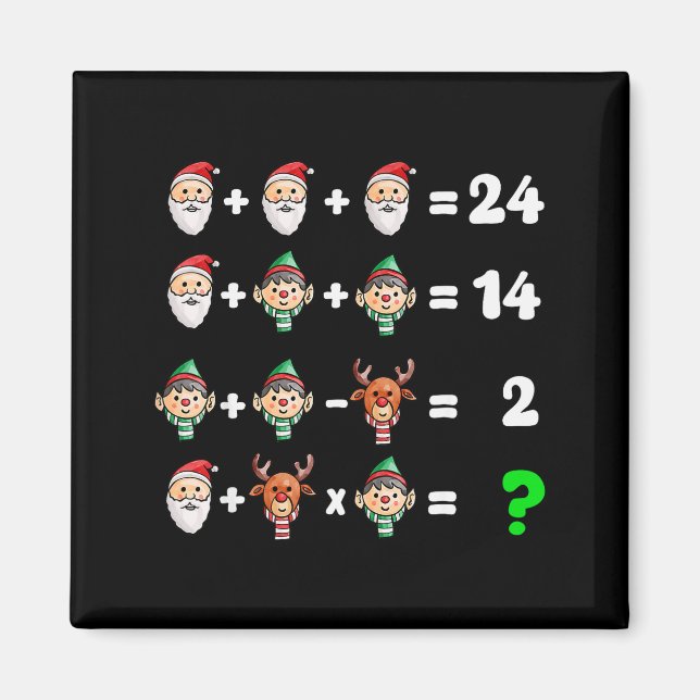 Order Of Operations Quiz Christmas Math Teacher Xm Magnet (Front)