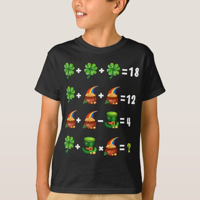Order Of Operations Quiz Funny Math Teacher St Pat T-Shirt (Front)