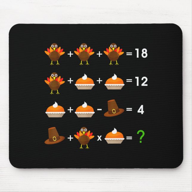 Order Of Operations Thanksgiving Quiz Funny Math T Mouse Mat (Front)