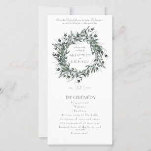 Order of service, Greenery #1, wedding details