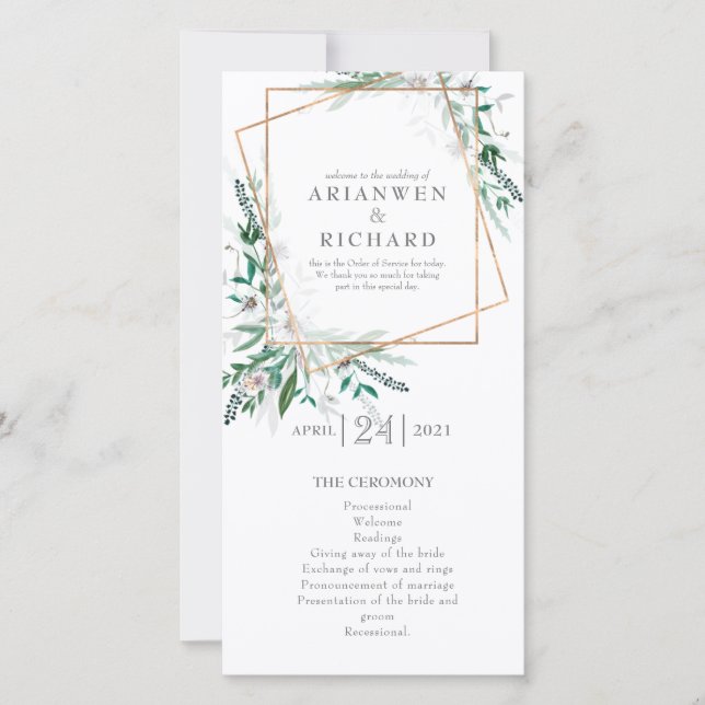 Order of service, program, Geometric #2 (Front)