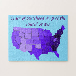 Order of Statehood Map of the U.S. puzzles
