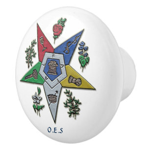 Order Of The Eastern Star Ceramic Knob