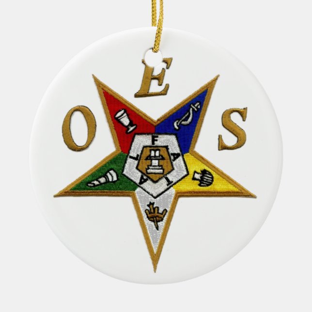 ORDER of the EASTERN STAR Ceramic Tree Decoration (Front)