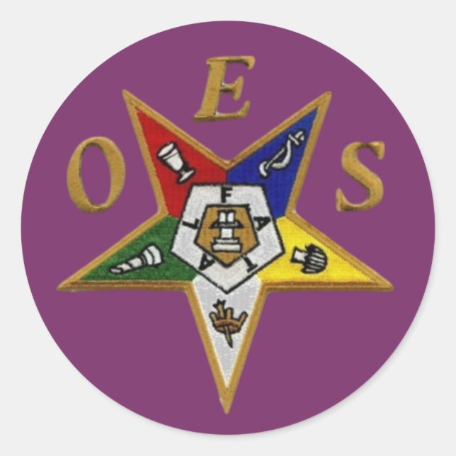 ORDER of the EASTERN STAR Classic Round Sticker (Front)