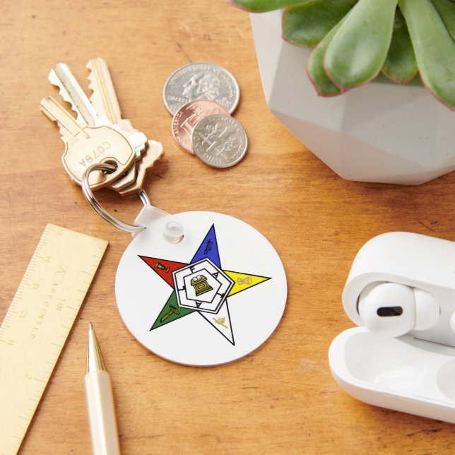 Order of the Eastern Star Emblem of the Order Card Key Ring (Desk)