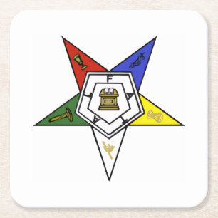 Order of the Eastern Star Emblem Square Paper Coaster