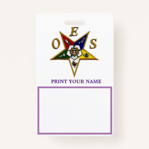 ORDER of the EASTERN STAR ID Badge