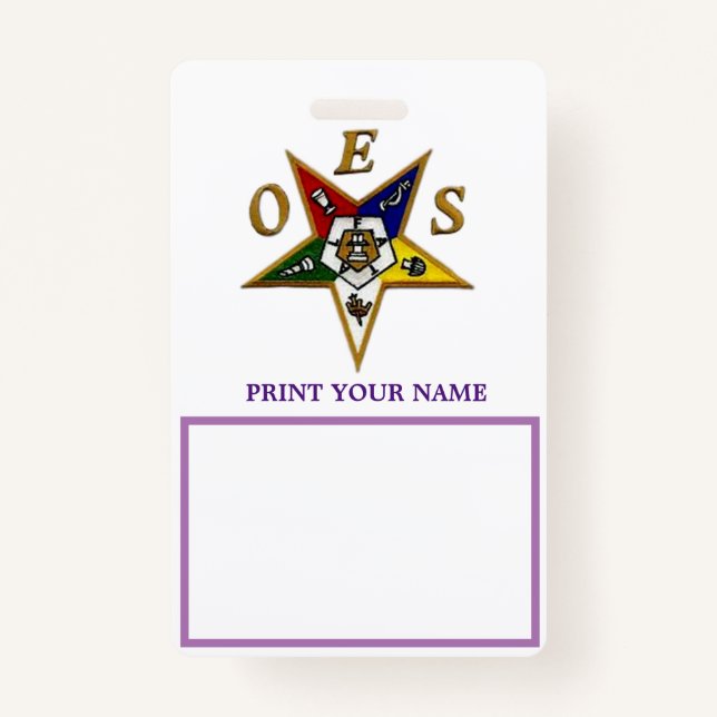 ORDER of the EASTERN STAR ID Badge (Front)