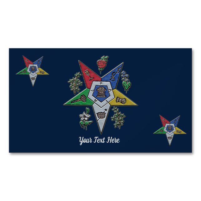 Order Of The Eastern Star Magnetic Business Card (Front)