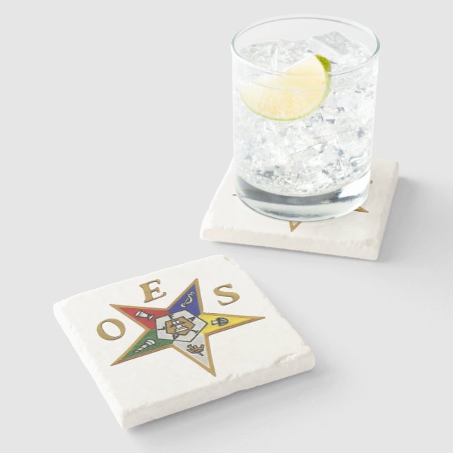 ORDER of the EASTERN STAR   MARBLE STONE COASTER (Side)