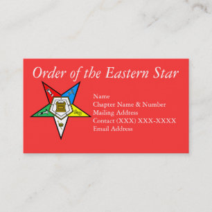 Order of the Eastern Star Red Business Card
