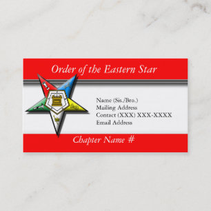 Order of the Eastern Star Red Business Card