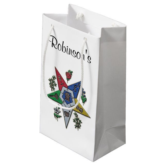 Order Of The Eastern Star Small Gift Bag (Back Angled)