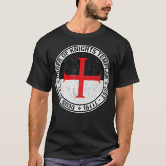 Order of the Knights Templar Flag Sigil Deus Vult  T-Shirt