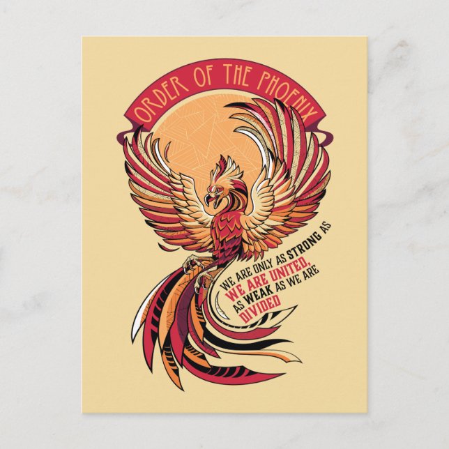 Order of the Phoenix Crosshatched Emblem Invitation Postcard (Front)