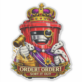 Order! Order! Sort It Out - Wheelie Bin Sticker