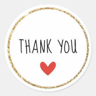 ORDER PACKAGING THANK YOU casual type red heart Classic Round Sticker