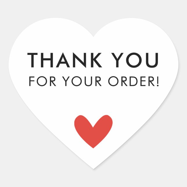 ORDER PACKAGING THANK YOU cute heart Heart Sticker (Front)