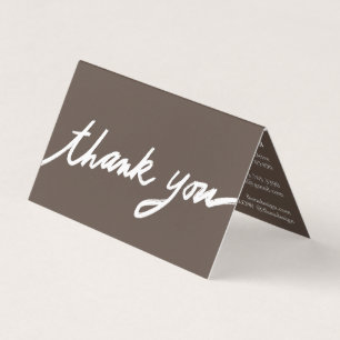 Order Thank You Custom Script Neutral Folded Business Card