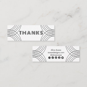 ORDER THANK YOU Minimalist Abstract Unique Graphic Mini Business Card