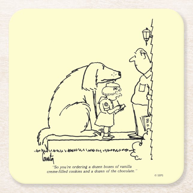 Ordering Cookies Square Paper Coaster (Front)