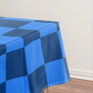 Orderly Blue Chequerboard Pattern Tablecloth