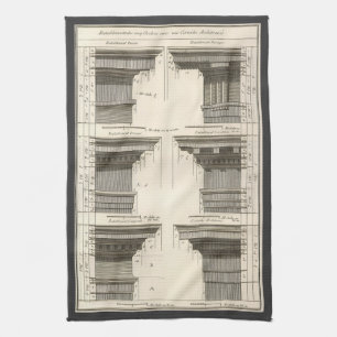 Orders of Architecture, Vintage Entablatures Tea Towel