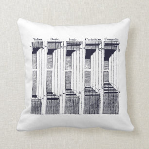Orders of Architecture Vintage Illustration Cushion