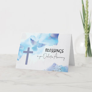 Ordination Anniversary Blessings Purple Cross Card