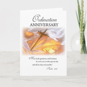 Ordination Anniversary, Cross Candle Card