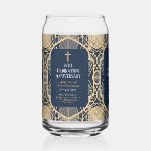 Ordination Anniversary Priest Pastor Deacon Clergy Can Glass