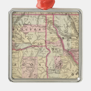 Ore, Wash, Ida, Mont Metal Tree Decoration