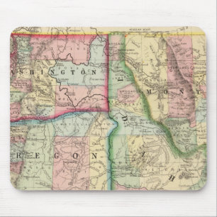 Ore, Wash, Idaho, Mont Map by Mitchell Mouse Mat