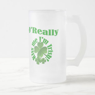 O'Really, Irish surname Frosted Glass Beer Mug