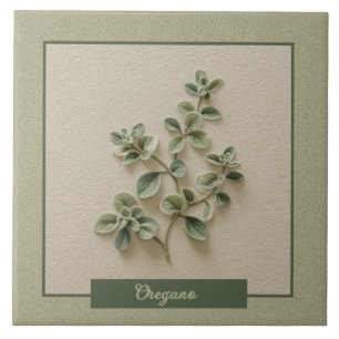 Oregano Herb Kitchen Decor Faux Relief Tile