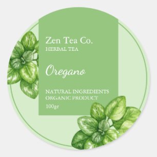 Oregano Herbal Tea Business Label