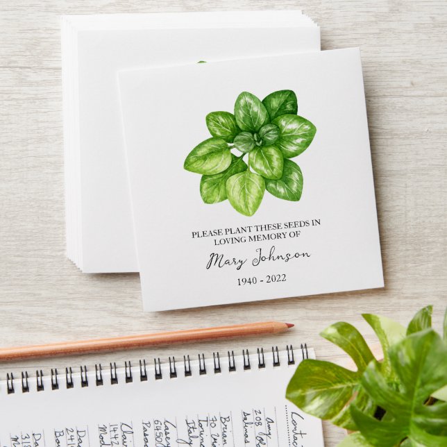 Oregano Memorial Funeral Seed Envelope (Stacked)