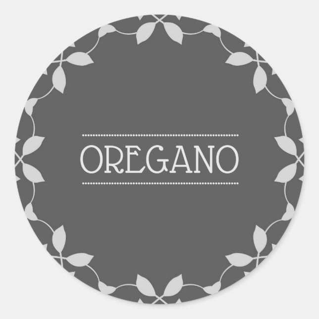 Oregano Spice Jar Sticker Label (Front)