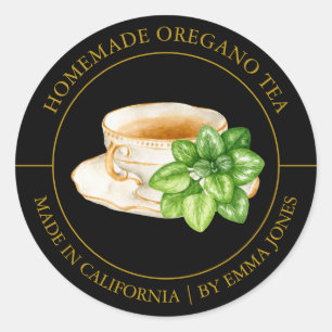 Oregano Tea Modern label